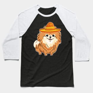 Cute dog pomeranian mexico cinco de mayo Baseball T-Shirt